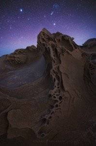 Coast Rock Formation Stars Night Sky