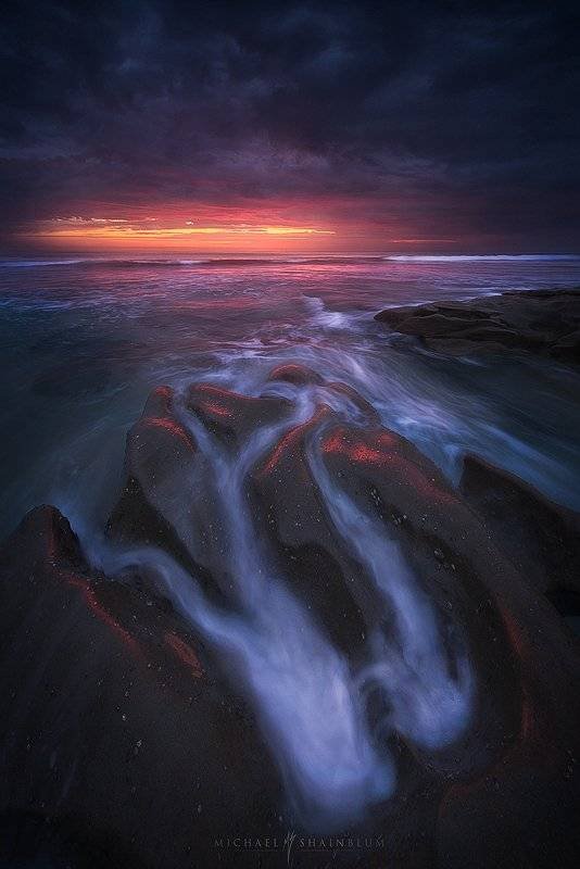 Ocean Waves San Diego Sunset