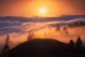 Fog Mountain Hike Sunset