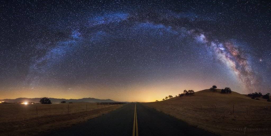 Milky Way Road Night Sky