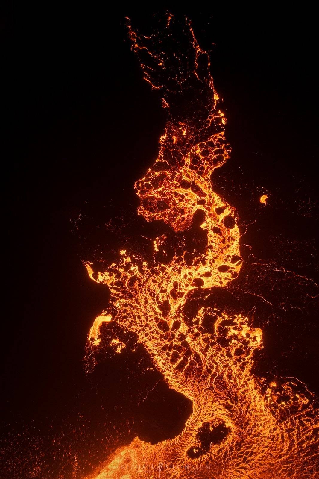 Iceland lava volcano aerial drone photography landscape commercial licensing