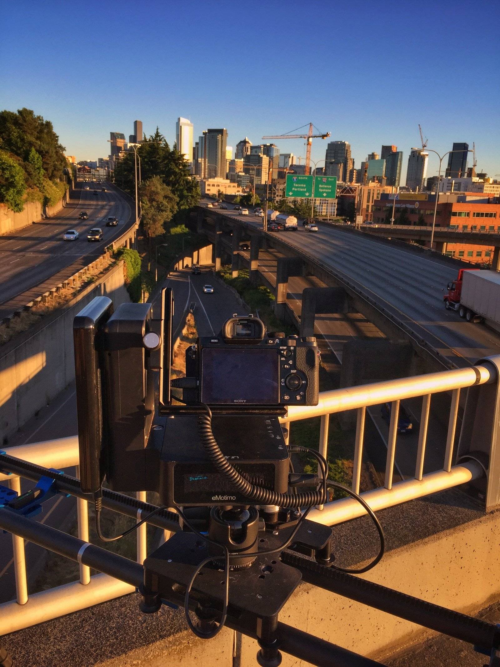 Commercial timelapse production behind the scenes on location shoot