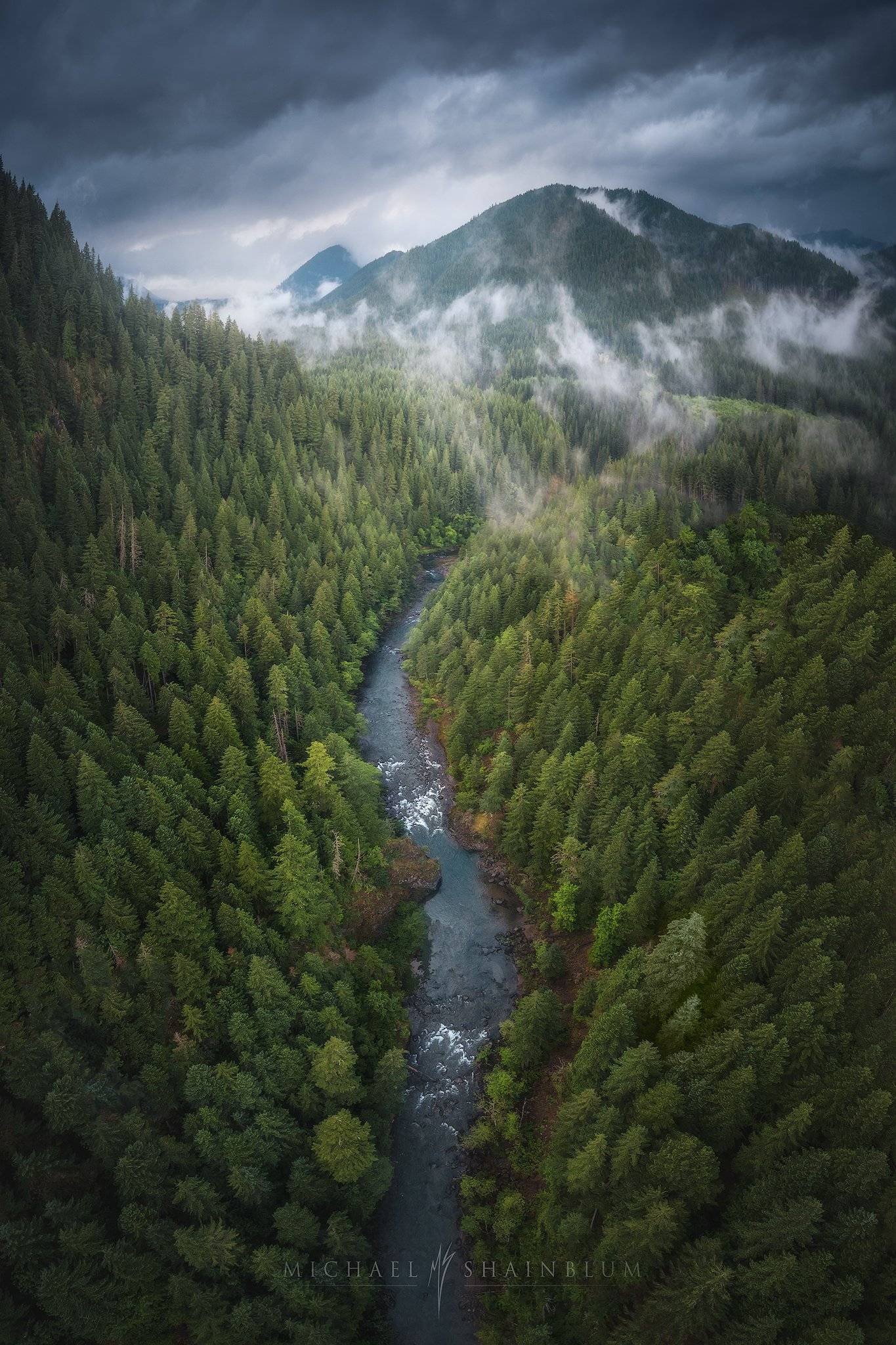 Oregon aerial photography waterfall Pacific Northwest drone landscape commercial