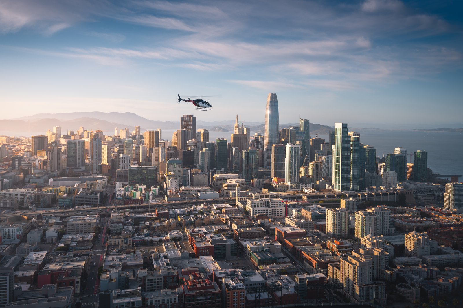 San Francisco air to air helicopter photography Golden Gate Bridge aerial cinematography